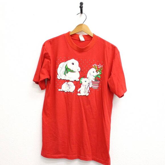Vintage Snow Bunny Rabbit T Shirt Large - Picture 1 of 8
